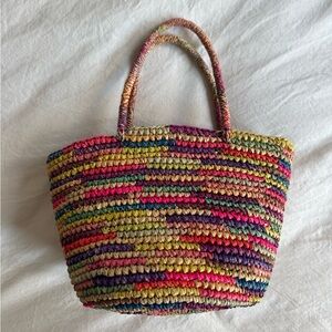 SENSI STUDIO Colorful Handwoven Tote Bag